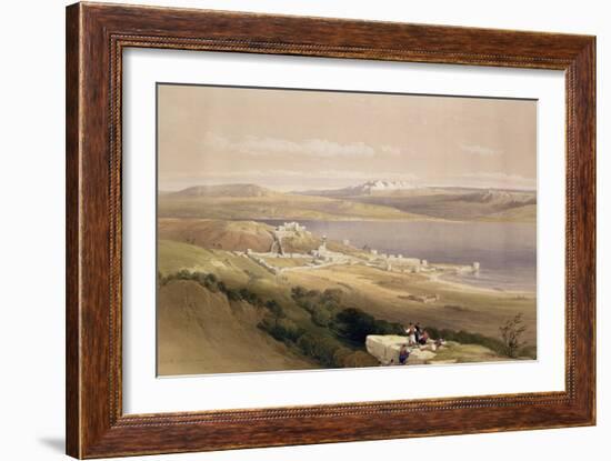 City of Tiberias on the Sea of Galilee, April 22nd 1839, Plate 38 from Volume I of "The Holy Land"-David Roberts-Framed Giclee Print