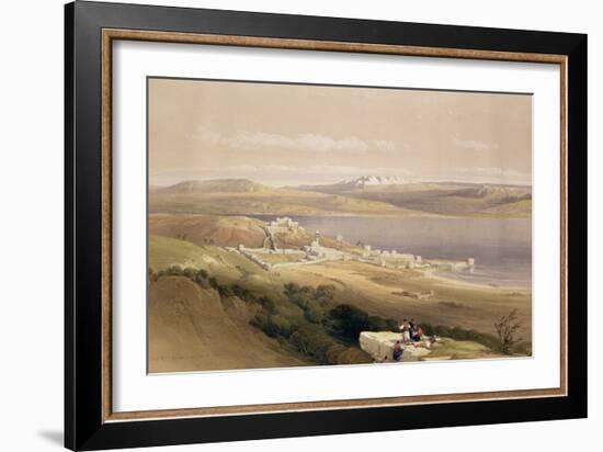 City of Tiberias on the Sea of Galilee, April 22nd 1839, Plate 38 from Volume I of "The Holy Land"-David Roberts-Framed Giclee Print