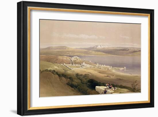 City of Tiberias on the Sea of Galilee, April 22nd 1839, Plate 38 from Volume I of "The Holy Land"-David Roberts-Framed Giclee Print