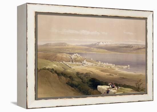 City of Tiberias on the Sea of Galilee, April 22nd 1839, Plate 38 from Volume I of "The Holy Land"-David Roberts-Framed Premier Image Canvas