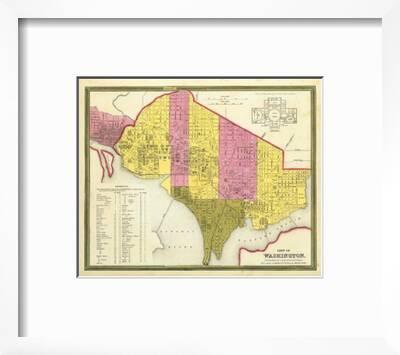 City Of Washington D C C 1846 Art Print By Samuel Augustus Mitchell Art Com