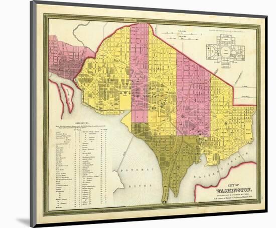 City of Washington, D.C., c.1846-Samuel Augustus Mitchell-Mounted Art Print