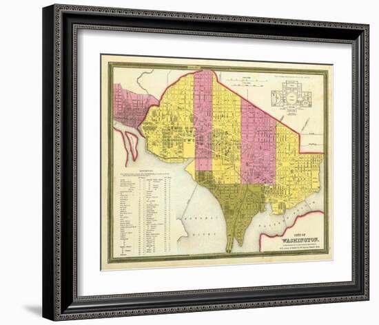 City of Washington, D.C., c.1846-Samuel Augustus Mitchell-Framed Art Print