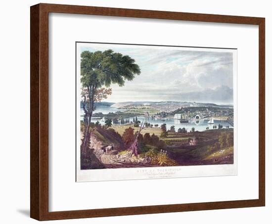 City of Washington from Beyond the Navy Yard, by William James Bennett (1787-1844) C.1834-George Cooke-Framed Premium Giclee Print
