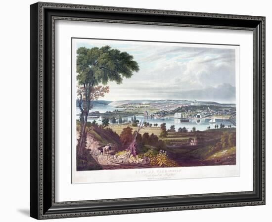 City of Washington from Beyond the Navy Yard, by William James Bennett (1787-1844) C.1834-George Cooke-Framed Premium Giclee Print