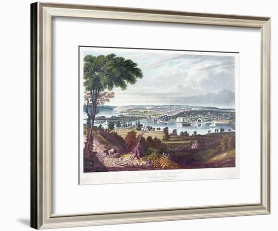 City of Washington from Beyond the Navy Yard, by William James Bennett (1787-1844) C.1834-George Cooke-Framed Giclee Print