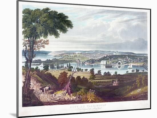 City of Washington from Beyond the Navy Yard, by William James Bennett (1787-1844) C.1834-George Cooke-Mounted Giclee Print