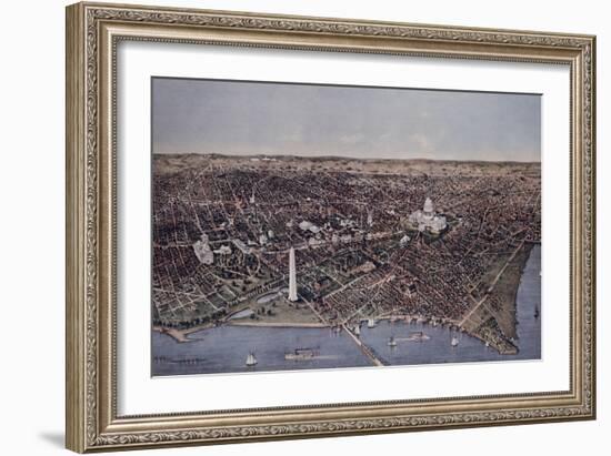 City of Washington (Looking North, 1892)-Currier & Ives-Framed Giclee Print