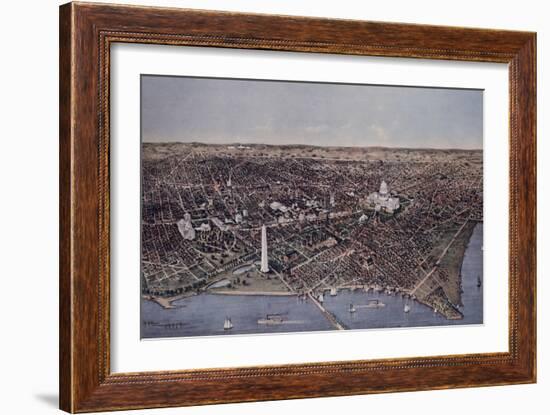 City of Washington (Looking North, 1892)-Currier & Ives-Framed Giclee Print