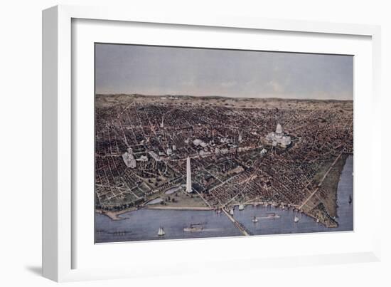 City of Washington (Looking North, 1892)-Currier & Ives-Framed Giclee Print