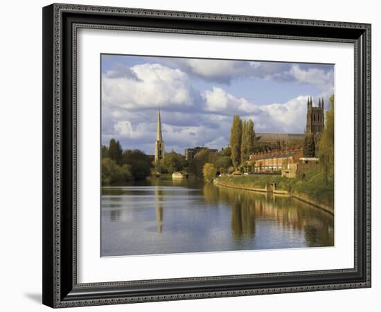 City of Worcester and River Severn, Worcestershire, England, United Kingdom, Europe-David Hughes-Framed Photographic Print