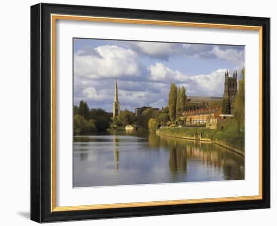 City of Worcester and River Severn, Worcestershire, England, United Kingdom, Europe-David Hughes-Framed Photographic Print