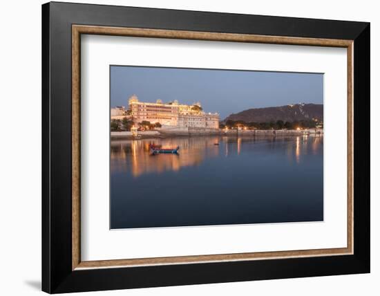 City Palace in Udaipur at Night, Reflected in Lake Pichola, Udaipur, Rajasthan, India, Asia-Martin Child-Framed Photographic Print