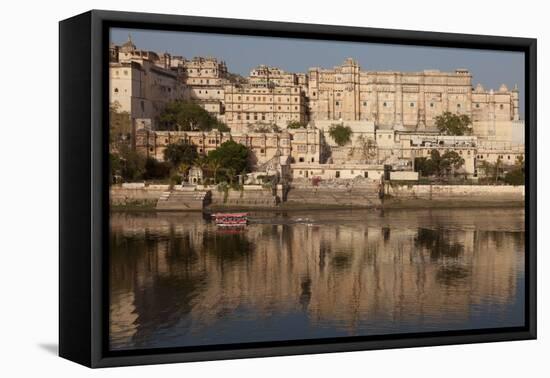 City Palace Museum in Udaipur Seen from Lake Pichola, Udaipur, Rajasthan, India, Asia-Martin Child-Framed Premier Image Canvas