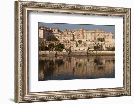 City Palace Museum in Udaipur Seen from Lake Pichola, Udaipur, Rajasthan, India, Asia-Martin Child-Framed Photographic Print