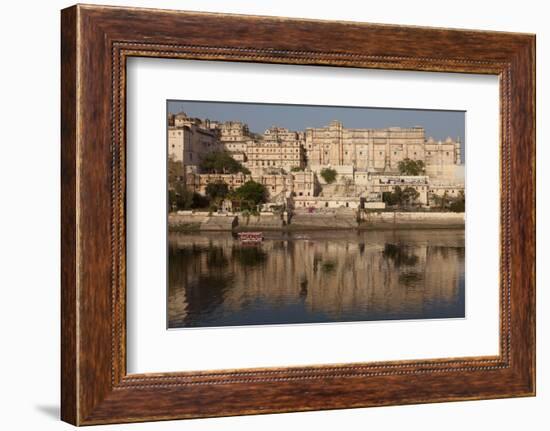 City Palace Museum in Udaipur Seen from Lake Pichola, Udaipur, Rajasthan, India, Asia-Martin Child-Framed Photographic Print