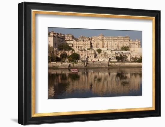 City Palace Museum in Udaipur Seen from Lake Pichola, Udaipur, Rajasthan, India, Asia-Martin Child-Framed Photographic Print