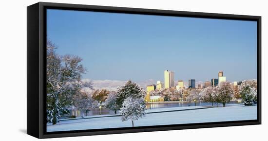 City Park Covered with Snow at Winter, City Park, Denver, Colorado, USA-null-Framed Premier Image Canvas
