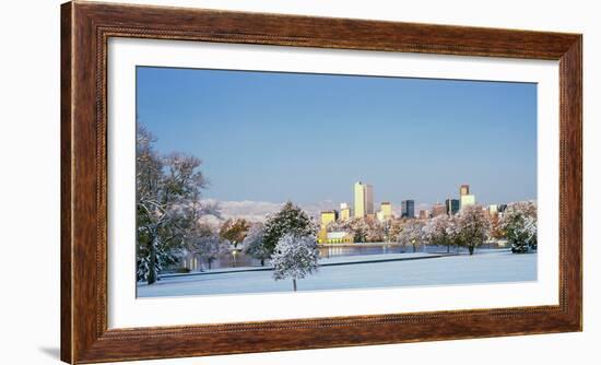 City Park Covered with Snow at Winter, City Park, Denver, Colorado, USA-null-Framed Photographic Print