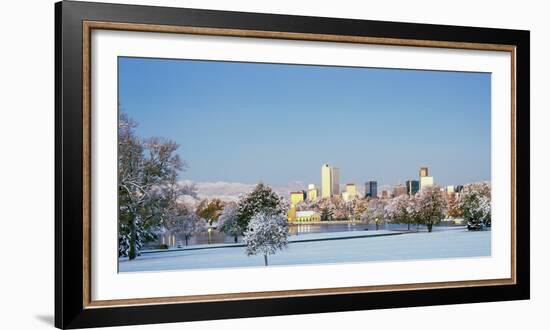 City Park Covered with Snow at Winter, City Park, Denver, Colorado, USA-null-Framed Photographic Print