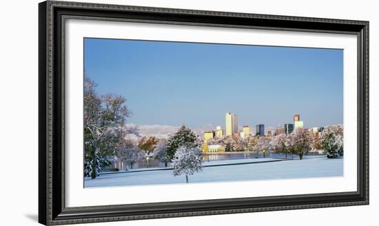 City Park Covered with Snow at Winter, City Park, Denver, Colorado, USA-null-Framed Photographic Print