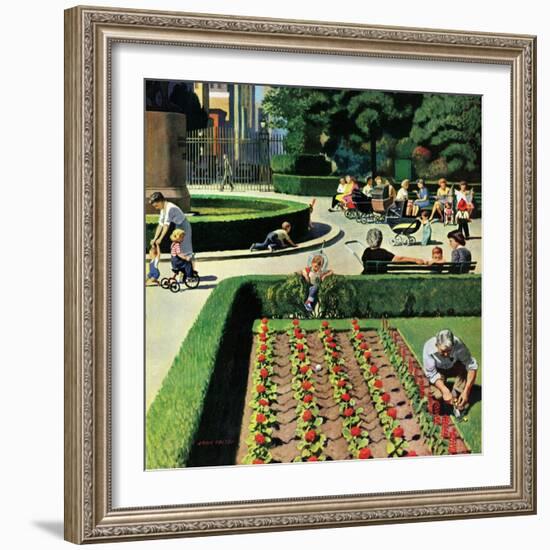 "City Park", June 5, 1954-John Falter-Framed Giclee Print