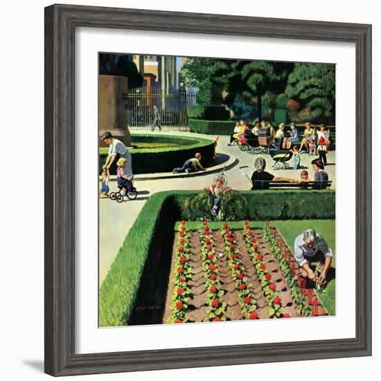 "City Park", June 5, 1954-John Falter-Framed Giclee Print