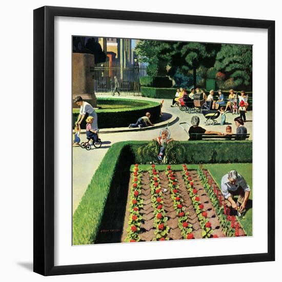 "City Park", June 5, 1954-John Falter-Framed Giclee Print