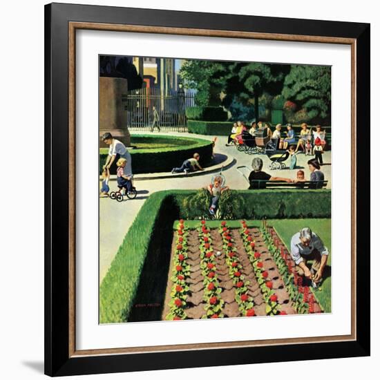 "City Park", June 5, 1954-John Falter-Framed Giclee Print