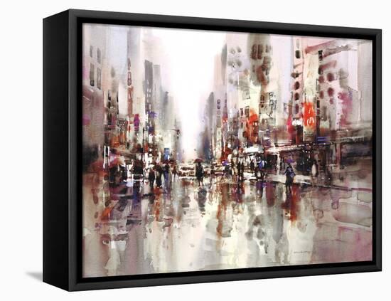 City Rain 1-Brent Heighton-Framed Stretched Canvas