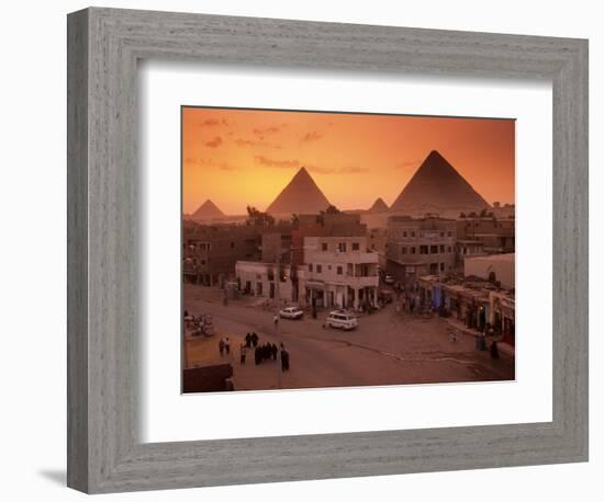 City Scenic with Pyramids, Giza Plateau, Egypt-Kenneth Garrett-Framed Photographic Print