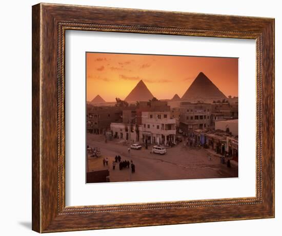 City Scenic with Pyramids, Giza Plateau, Egypt-Kenneth Garrett-Framed Photographic Print