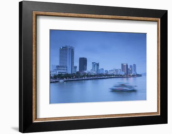 City Skyline Along Han River at Dusk, Da Nang, Vietnam, Indochina, Southeast Asia, Asia-Ian Trower-Framed Photographic Print