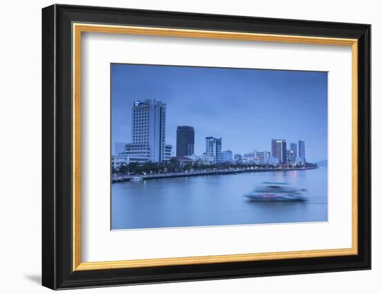 City Skyline Along Han River at Dusk, Da Nang, Vietnam, Indochina, Southeast Asia, Asia-Ian Trower-Framed Photographic Print