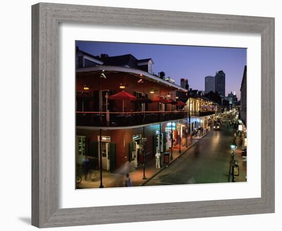 City Skyline and Bourbon Street, New Orleans, Louisiana, United States of America, North America-Gavin Hellier-Framed Photographic Print