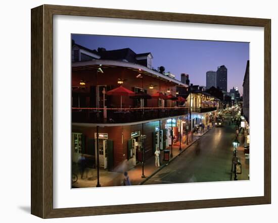 City Skyline and Bourbon Street, New Orleans, Louisiana, United States of America, North America-Gavin Hellier-Framed Photographic Print