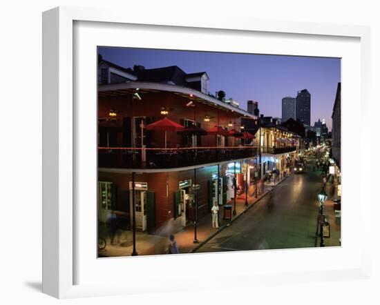 City Skyline and Bourbon Street, New Orleans, Louisiana, United States of America, North America-Gavin Hellier-Framed Photographic Print