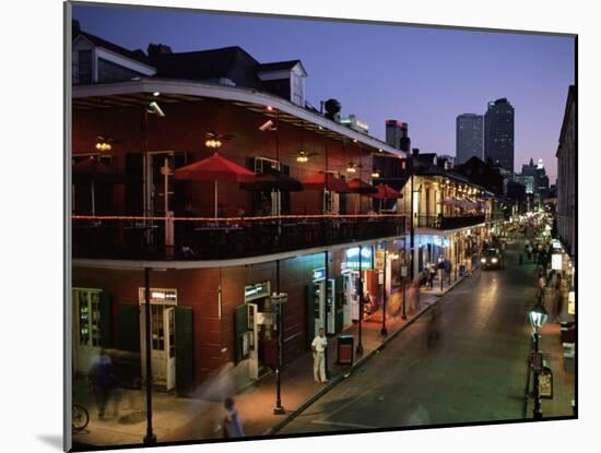 City Skyline and Bourbon Street, New Orleans, Louisiana, United States of America, North America-Gavin Hellier-Mounted Photographic Print