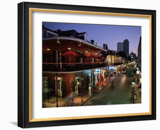 City Skyline and Bourbon Street, New Orleans, Louisiana, United States of America, North America-Gavin Hellier-Framed Photographic Print