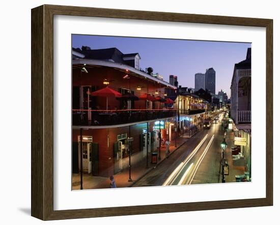 City Skyline and Bourbon Street, New Orleans, Louisiana, United States of America, North America-Gavin Hellier-Framed Photographic Print