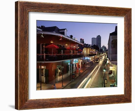 City Skyline and Bourbon Street, New Orleans, Louisiana, United States of America, North America-Gavin Hellier-Framed Photographic Print