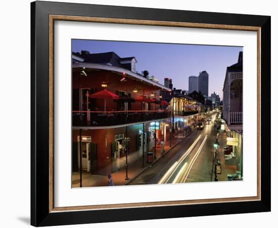 City Skyline and Bourbon Street, New Orleans, Louisiana, United States of America, North America-Gavin Hellier-Framed Photographic Print