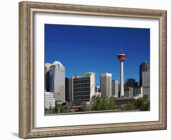 City Skyline and Calgary Tower, Calgary, Alberta, Canada, North America-Hans Peter Merten-Framed Photographic Print