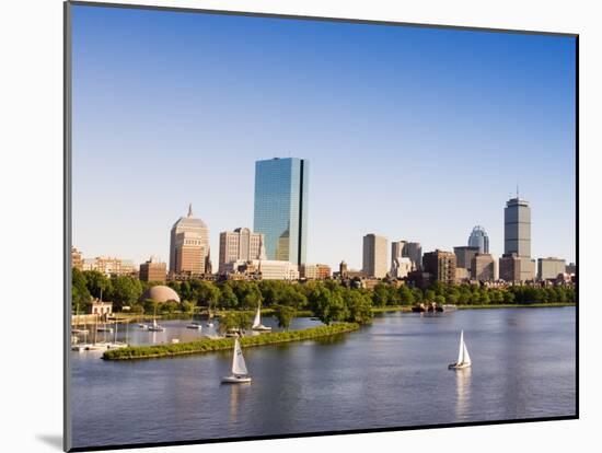 City Skyline and Charles River, Boston, Massachusetts, USA-Amanda Hall-Mounted Photographic Print