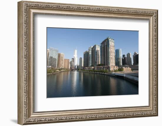 City Skyline and Chicago River, Chicago-Alan Klehr-Framed Photographic Print