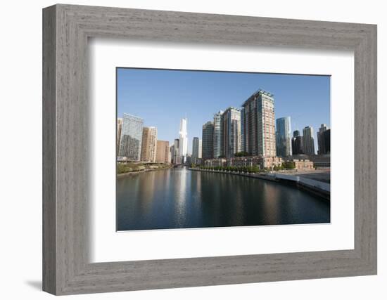 City Skyline and Chicago River, Chicago-Alan Klehr-Framed Photographic Print