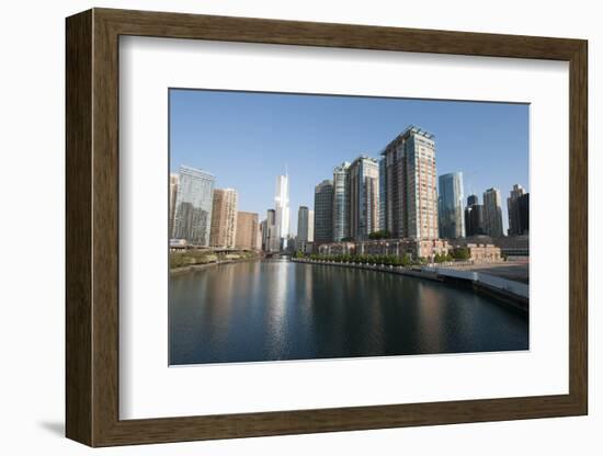 City Skyline and Chicago River, Chicago-Alan Klehr-Framed Photographic Print