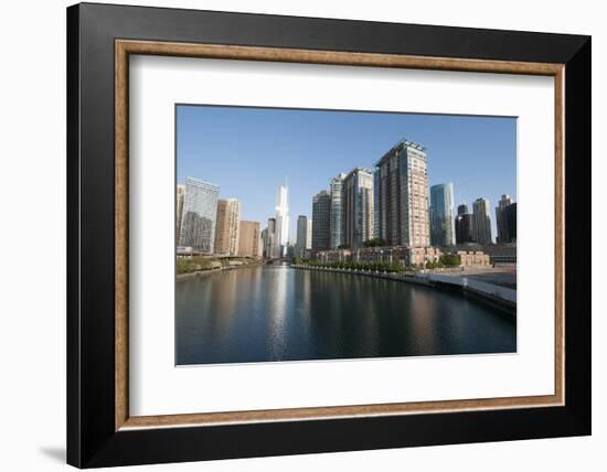 City Skyline and Chicago River, Chicago-Alan Klehr-Framed Photographic Print