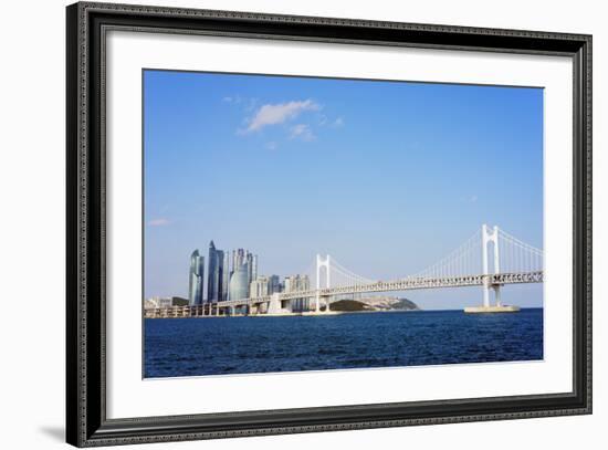 City Skyline and Gwangang Bridge, Busan, South Korea, Asia-Christian Kober-Framed Photographic Print