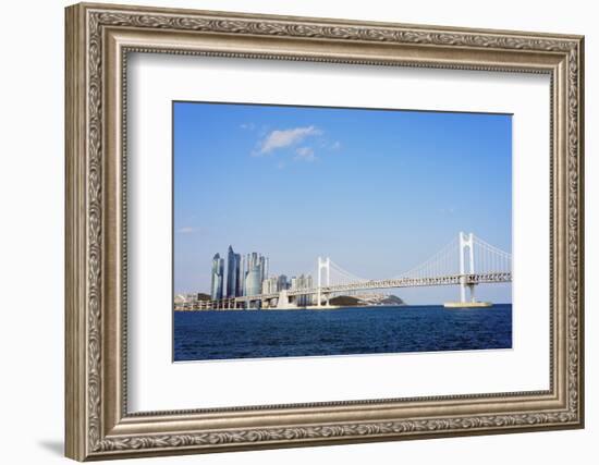 City Skyline and Gwangang Bridge, Busan, South Korea, Asia-Christian Kober-Framed Photographic Print